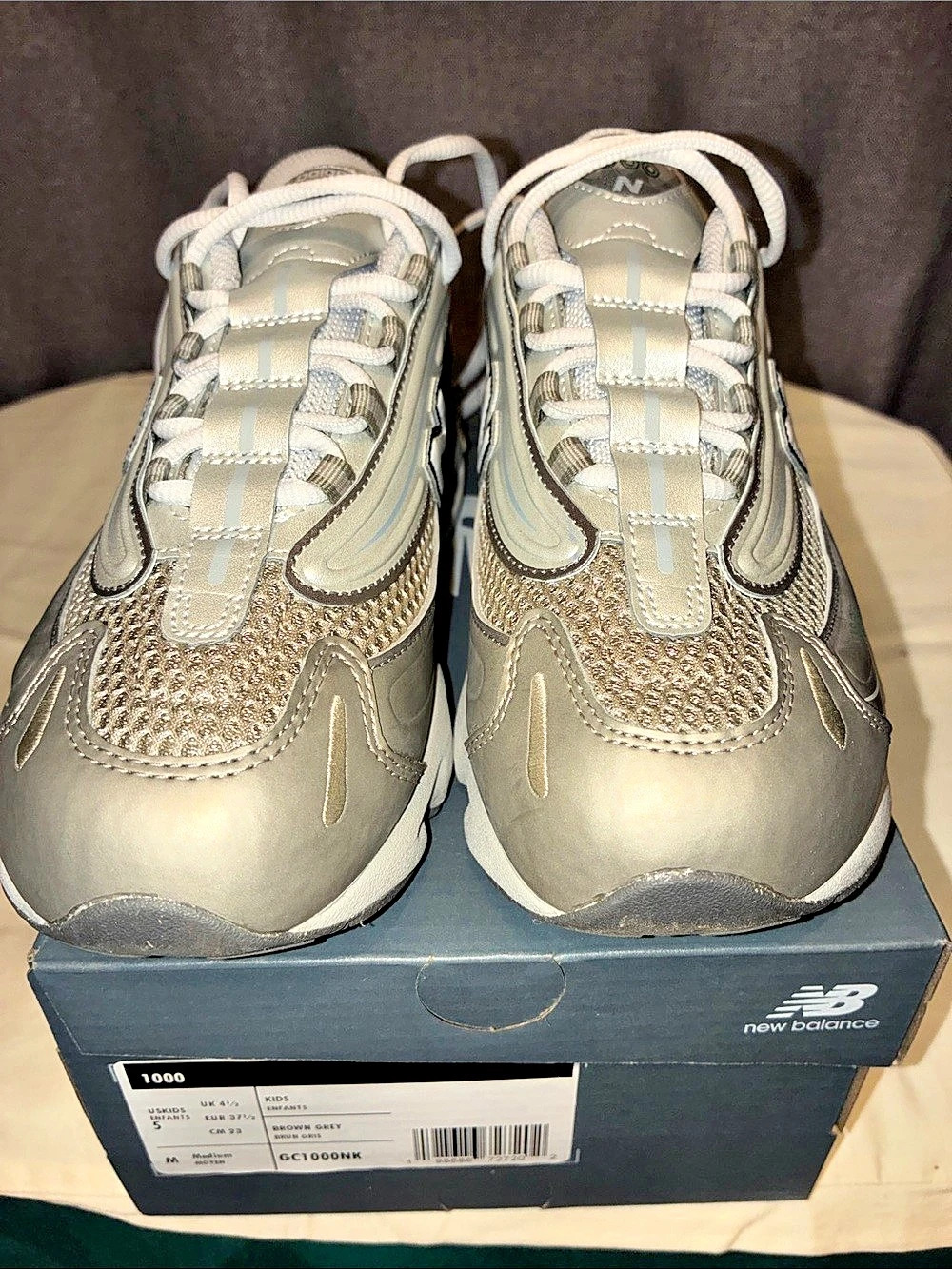 New Balance 1000 Brown Grey Kids Sneakers US 5